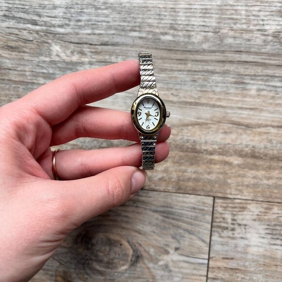 Precision by Gruen Diamond Quartz Watch Womens Two Tone Dainty Small main image 5